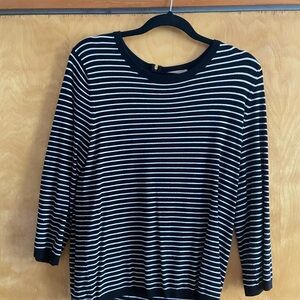 Philosophy Black and White Striped 3/4 Sleeve Top